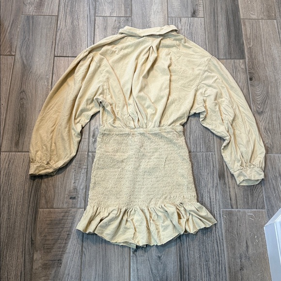 Free People Beach Yellow Shane Mini Dress Cover Up Size Medium - Picture 7 of 9